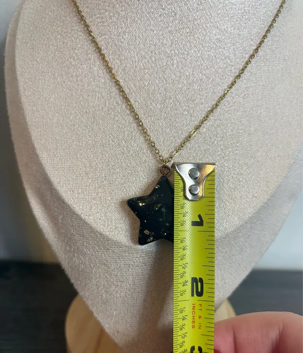 Handmade Black/Gold Star Necklace - Image 5