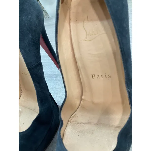 Christian Louboutin Ultra High Ultra Soft Suede Stiletto Heels - Image 4