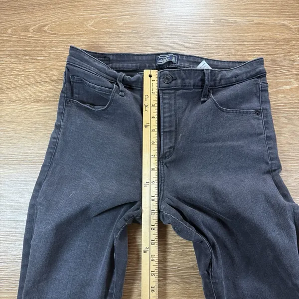 Abercrombie & Fitch Simone High Rise Ankle Jeans Women's 32 Black Raw Hem - Image 5