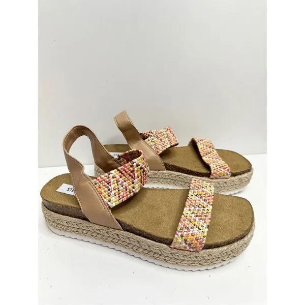 Steve Madden Sandals‎ Womens Size 8 Multicolor Slip On Ipen Toe Platform - Image 2