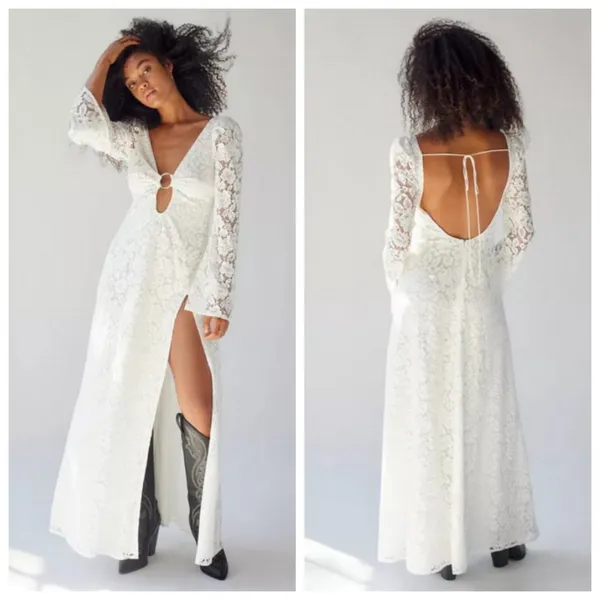💕FOR LOVE AND LEMONS💕 Frances Lace Maxi Dress ~ White Small S NWT - Image 7