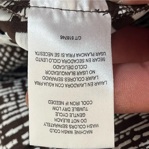 NWT Women's Julian Taylor Brown‎ White Geometric Pattern Shift Dress Size 6 - Image 7