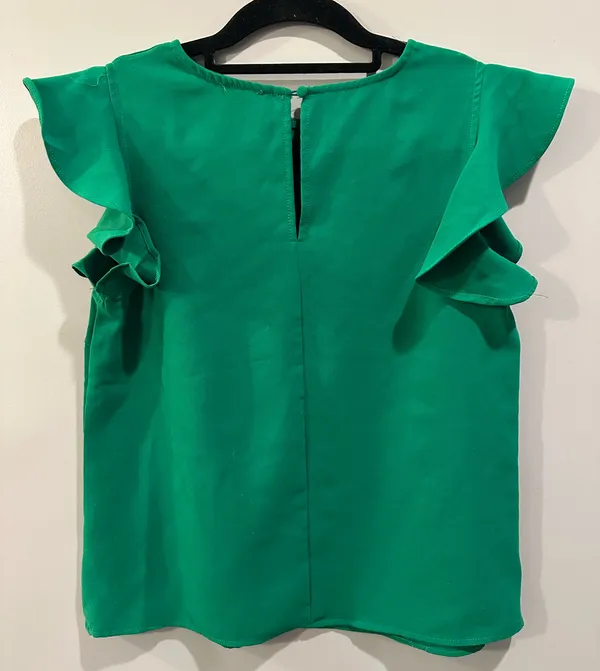 TCEC Kelly Green Flutter Sleeve Blouse - Image 2