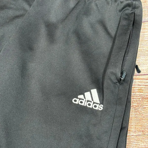 Adidas Black Track Pants with Zippered Pockets Size Medium - Image 2
