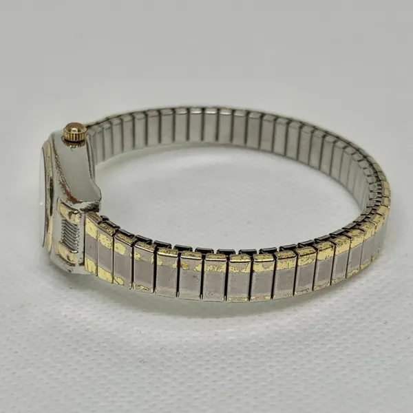 Vintage Accutime women two tone watch quartz analog running - Image 3
