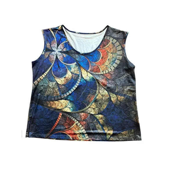 Women's Marble Design Super Soft Top Black Size 5X - Image 3