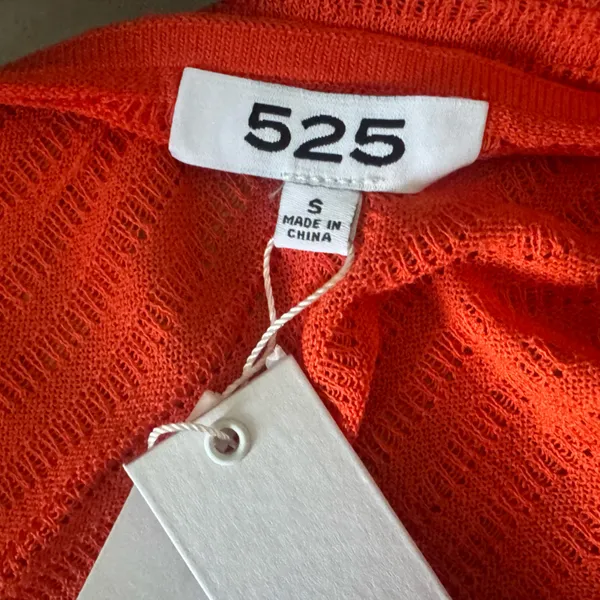 NWT 525 America Revolve Tube Top Cropped Halter Neck Stretch Knit‎ Papaya Small - Image 5