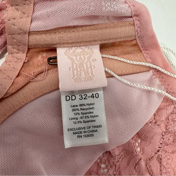 We Are HAH Hook Up Balconette Bra Size‎ DD Band 32-40 Lace Dusty Rose Underwire - Image 12