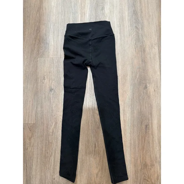 Lululemon‎ Womens High Rise Paisley Jacquard Leggings Black Size 4 Full Length - Image 2