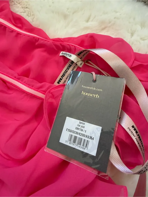 House of CB Ruffle Strapless Maxi Dress S - Hot Pink - Image 6