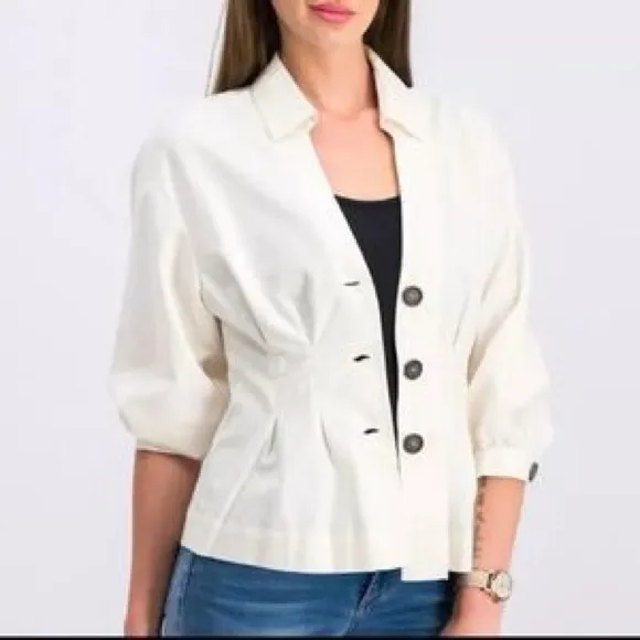 Free People Night Moves Top Ivory Size Medium Peplum Design - Image 10