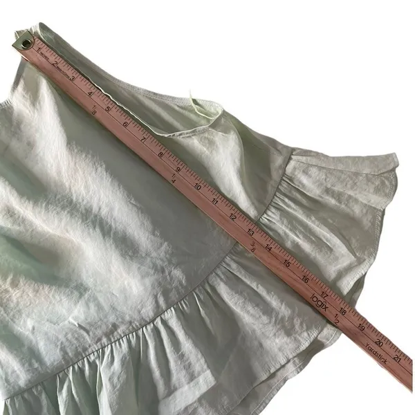 ZARA Tied Peplum Crop Top Womens M Pastel Green Plunging V Neck Festival NEW - Image 11