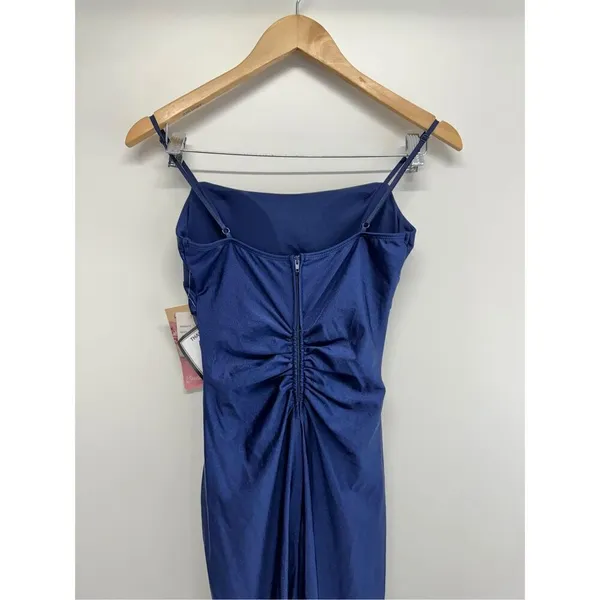 Emerald Sundae‎ Mesh Panel Maxi Dress Size Extra Small Blue Side Slit Gown NEW - Image 5