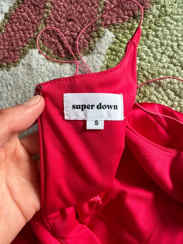 Revolve Red Satin Mini Dress - Image 3