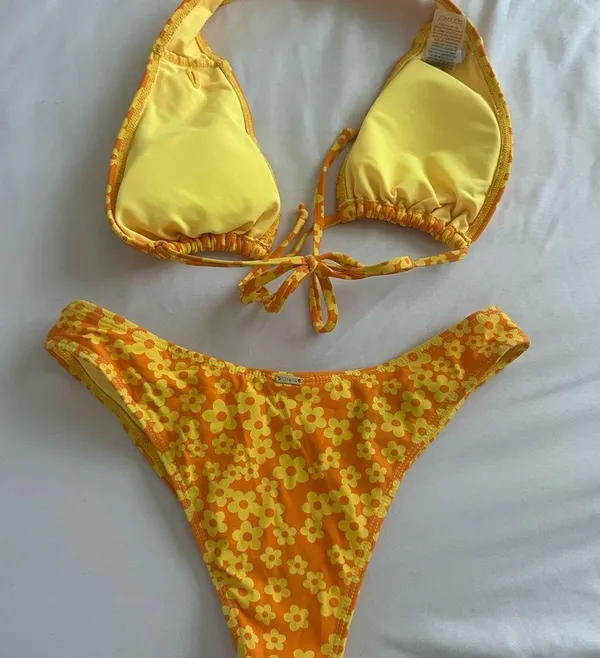 Yellow Floral Bikini Set - Image 4