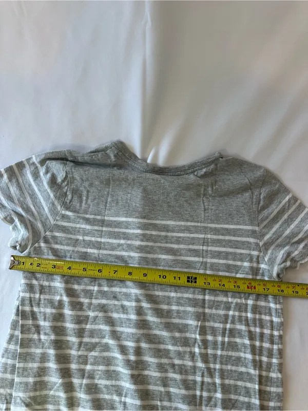 Polo by Ralph Lauren Gray and White Striped Midi Tee Dress - Image 2