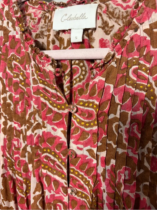 Cleobella Calla Blouse Organic Cotton Top boho flutter sleeve - Image 6