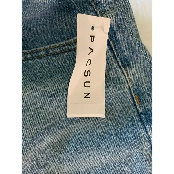 Pacsun High Rise Festival Bright Eyes denim jean shorts women's size 30 NWT - Image 5