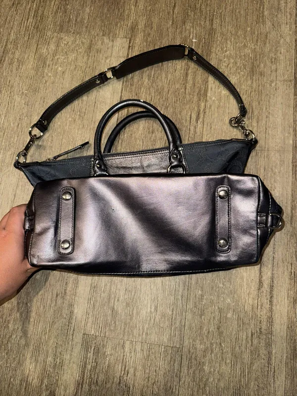 EUC Vintage Y2K Ashley Canvas Large Black Purse - Image 2
