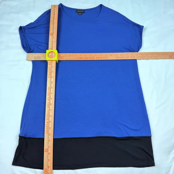 J. Jill Wearever Royal Blue Black Colorblock Tunic Top Short Sleeve Medium - Image 6