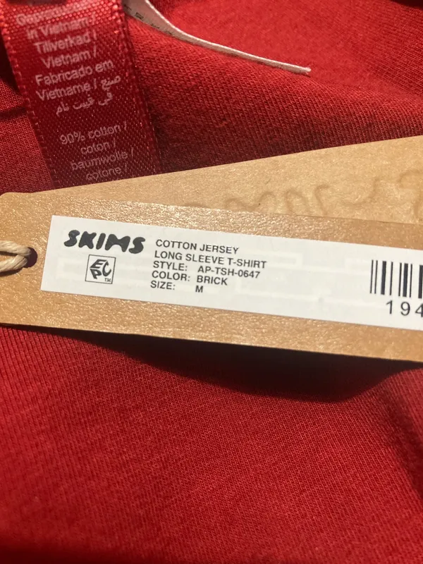 SKIMS Cotton Jersey Long Sleeve T-Shirt M - Image 4