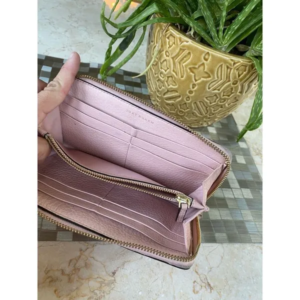 Tory Burch McGraw baby pink long zip wallet - Image 6