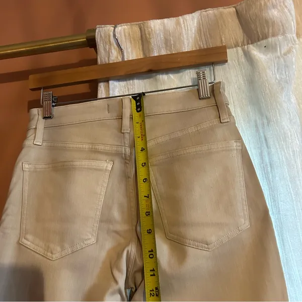 Madewell Kick Out‎ Crop Jeans Cali Flare Coated Pants Dune Tan Beige NWT Size 25 - Image 11