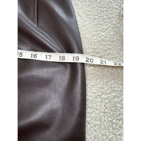 MM Lafleur $195 Women's Whitney Vegan Leather Brown Mini Skirt Size 8 - Image 9