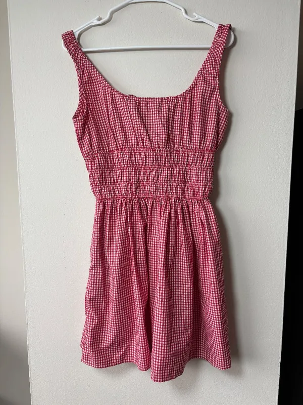 Sim and Sam Red Checkered Dress - Size Medium - Image 2