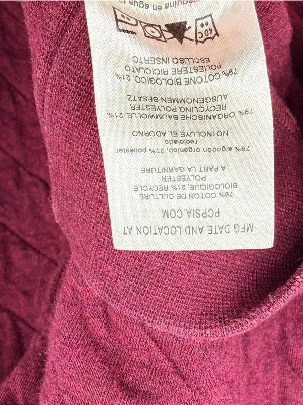 Patagonia Organic Cotton Quilt Crew Women M Chicory Red Quilted Sweatshirt‎ - Image 6