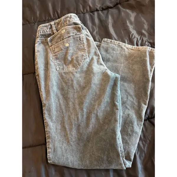 Ann Taylor LOFT Curvy Bootcut Corduroy Pants Gray Mid Rise Size 12 - Image 6