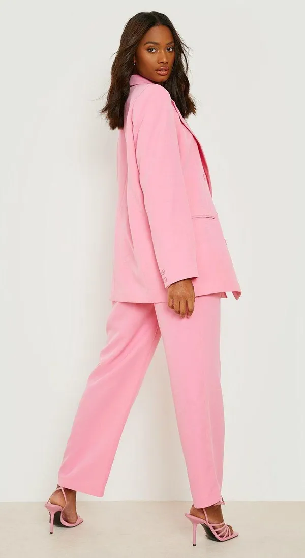 Boohoo NWT Pleat Front Tailored Trousers Candy Pink - Image 2