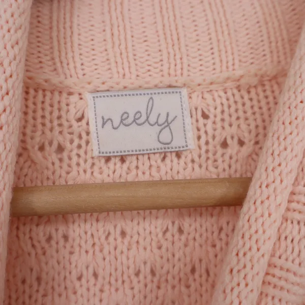 Neely Sweater Vest Womens Small Peach Pointelle Mock Neck Side Zip Excellent - Image 3