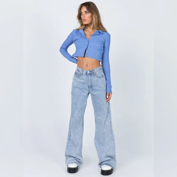Princess Polly Downtown Top in Blue Size 6 - Image 4