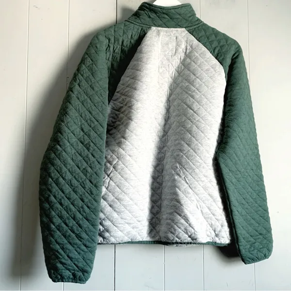 Green Bay Packers Nfl Quilted Quarter Zip Pullover Sweatshirt L - Image 2