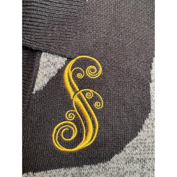 Wicked Universal Studios Hot Topic Shiz University Cardigan Sweater Black Grey 1 - Image 4