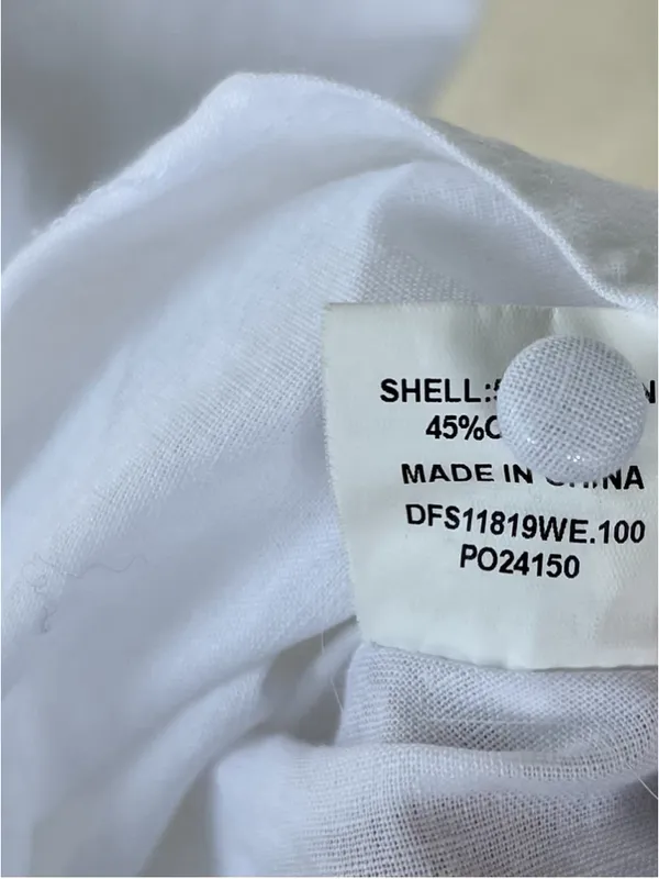 DISSH Harris White Linen Midi Dress Women Size US 2 Coastal Nautical Lightweight - Image 7