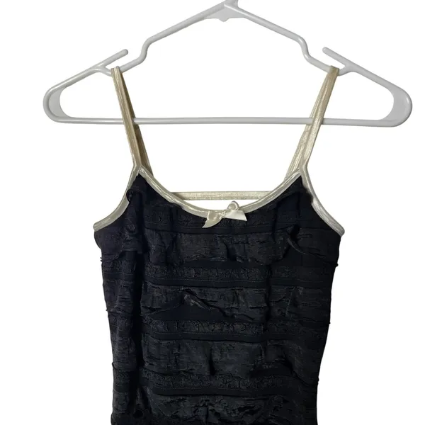 Inspired Hearts Black Tiered Ruffled Sleeveless Maxi Bodycon Sheath Dress Sz XS - Image 3