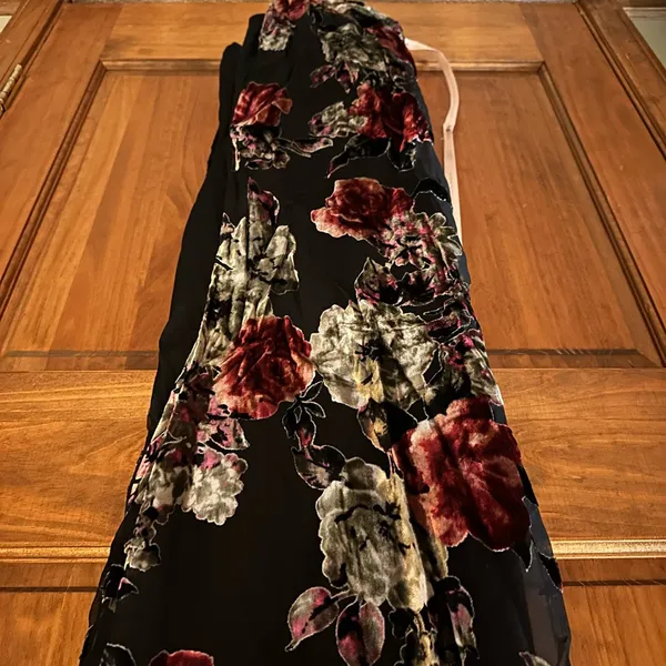 Lulus Blissful Evening Black Floral Velvet Burnout Maxi Dress - Size M - Image 3