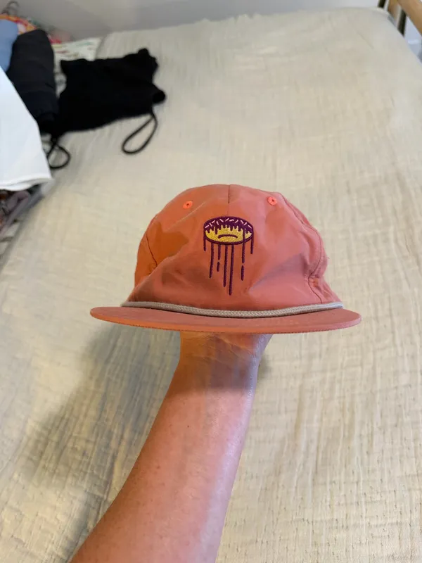 Flat bill vintage looking hat (new) Orange - Image 2