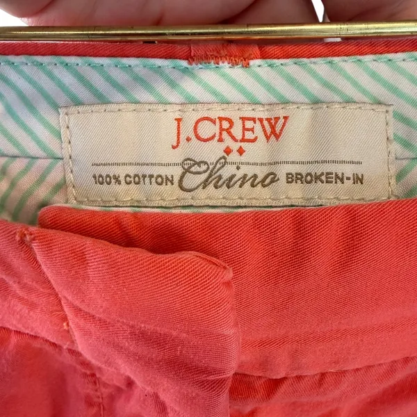 J. Crew Vibrant Coral Women's vacation summer 100 cotton preppy Shorts size 6 - Image 3