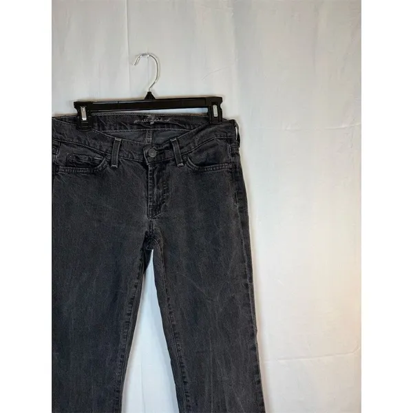 7 For All Mankind Jeans Womens Black Charcoal Wash Straight Leg 32 Inseam - Image 2