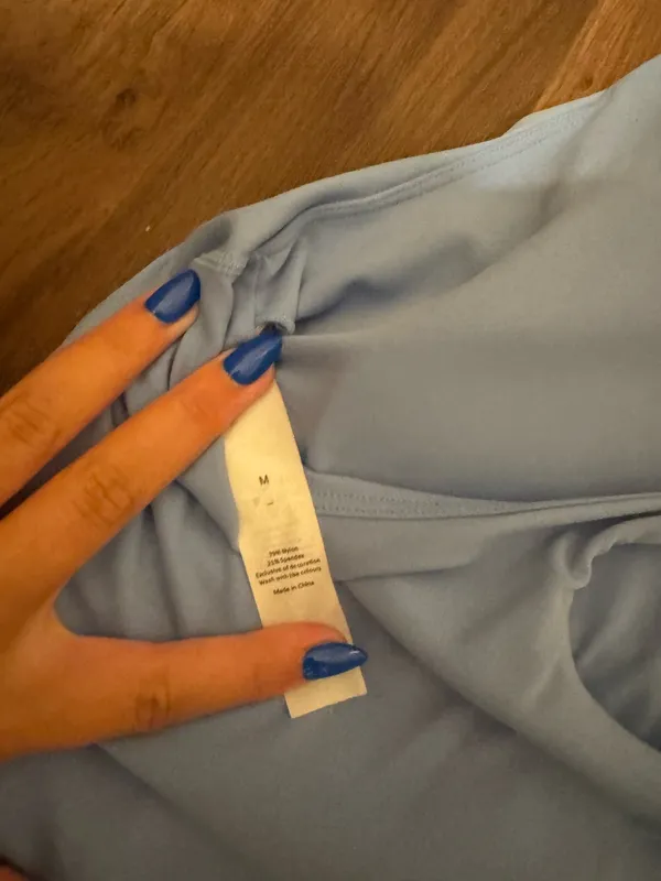Amazon Blue athletic dress with built in bra and shorts - Image 3