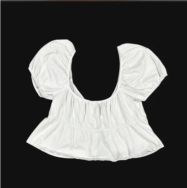 Sunday Best Aritzia Kaia Puff Sleeve Peplum Top - Image 3