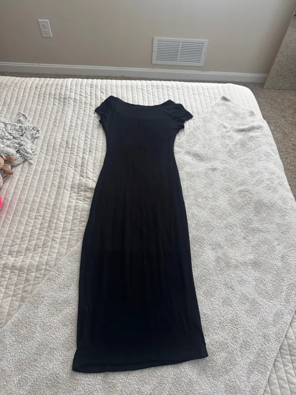See You Monday Black Dress Midi - Image 3