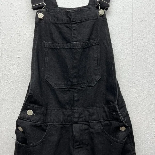 ASOS Womens Black Denim Overalls Small 100% Cotton Farm Country Rodeo Cowgirl - Image 4