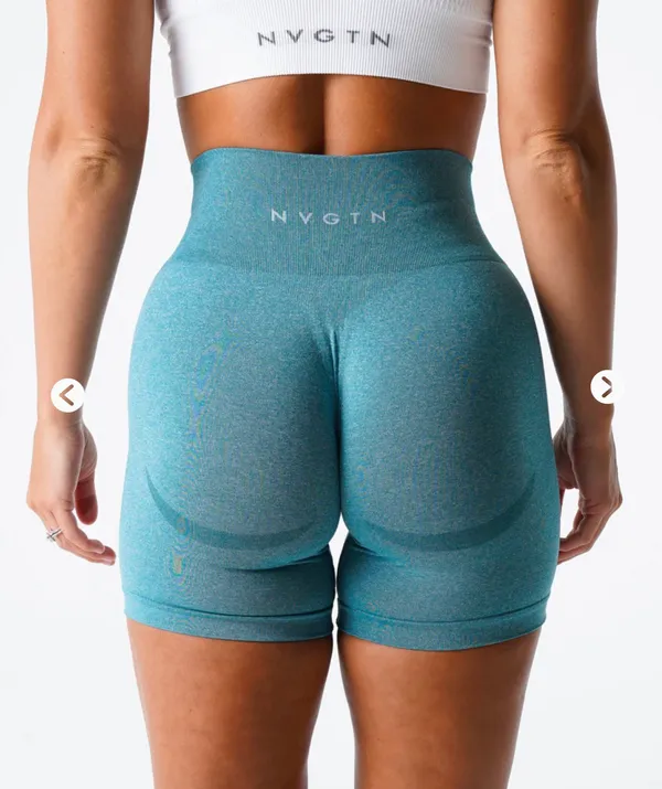 NVGTN Teal Contour Seamless Shorts - Image 2