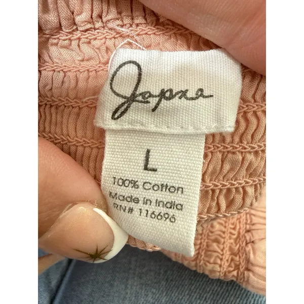 Japna Women’s Pink Floral Crochet Crop Top Boho Sleeveless Sweetheart Neck L - Image 8