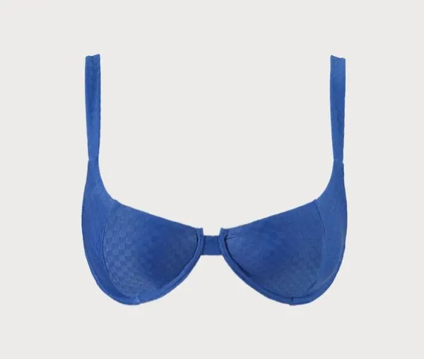 Berlook Jacquard Underwire Bikini TOP ONLY 71 Blue Size M - Image 7