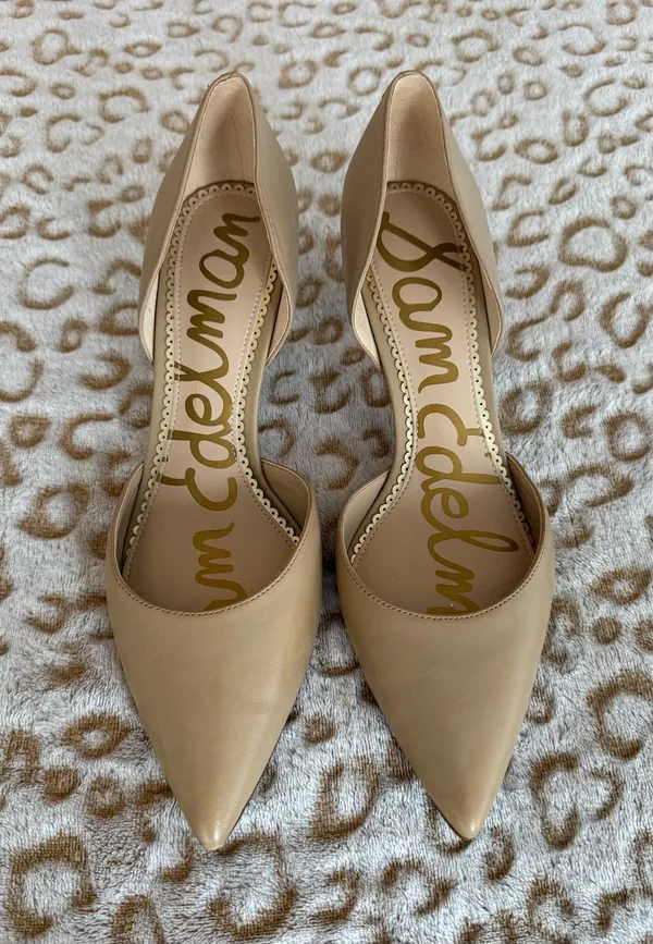 Sam Edelman Nude Pump Jaina Heels Leather Women's Size: 7.5 - Image 2